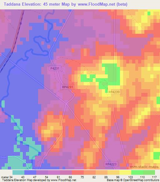 Taddana,Morocco Elevation Map