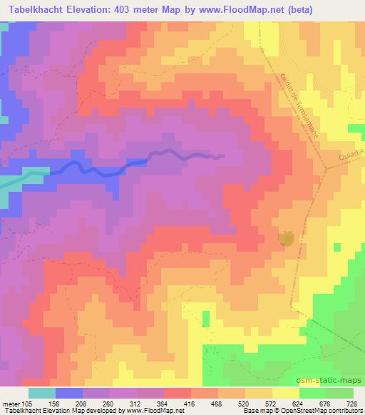 Tabelkhacht,Morocco Elevation Map