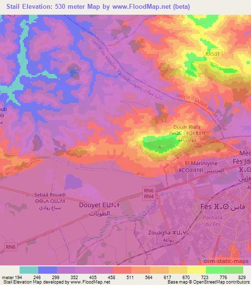 Stail,Morocco Elevation Map