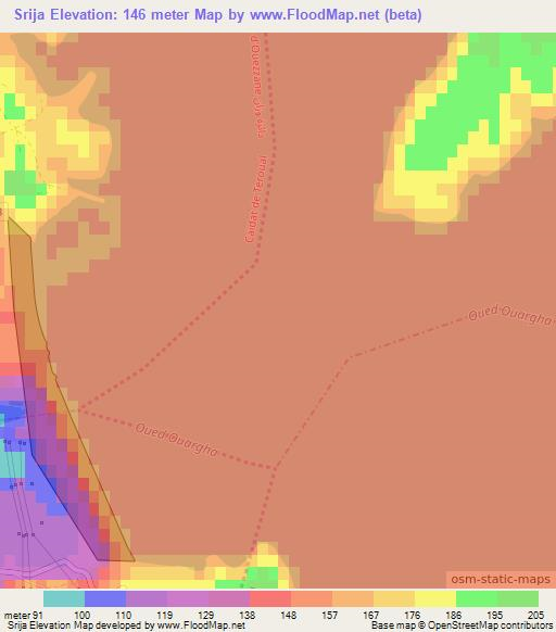 Srija,Morocco Elevation Map