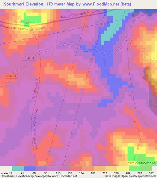 Sourhmari,Morocco Elevation Map