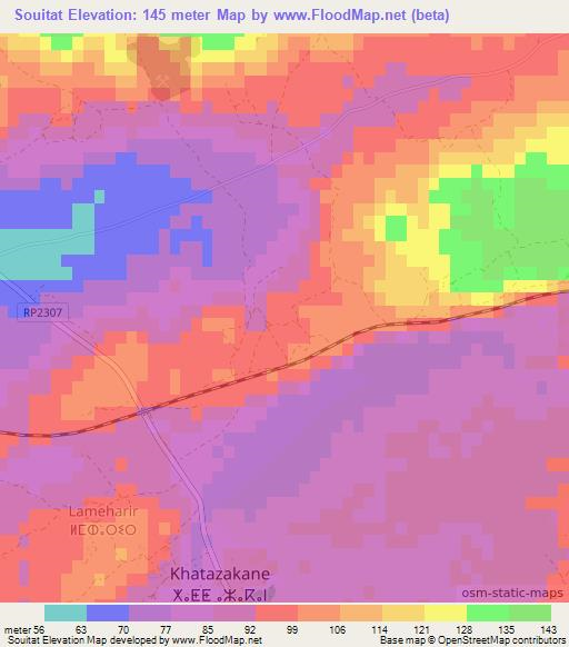 Souitat,Morocco Elevation Map