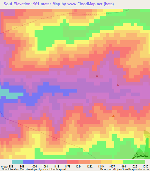 Souf,Morocco Elevation Map