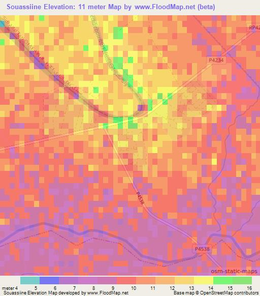 Souassiine,Morocco Elevation Map