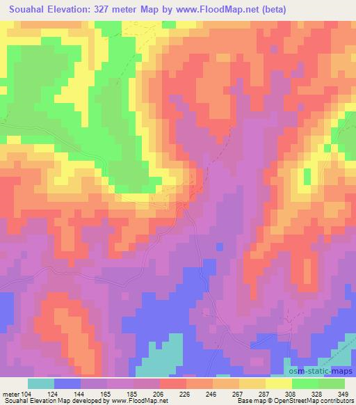 Souahal,Morocco Elevation Map