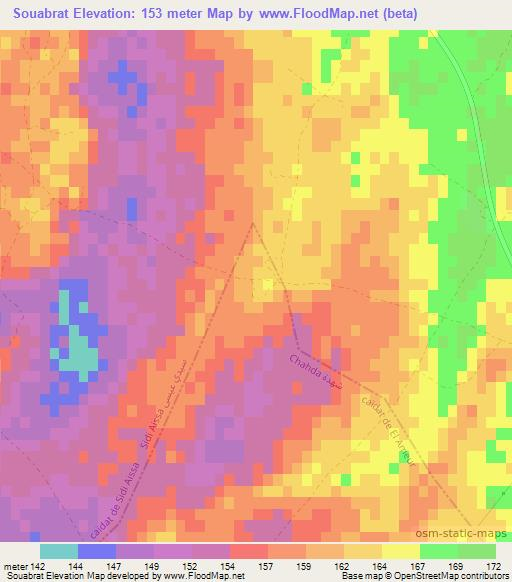 Souabrat,Morocco Elevation Map