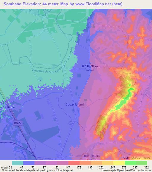 Somhane,Morocco Elevation Map