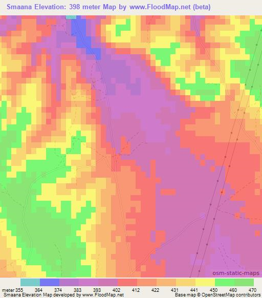 Smaana,Morocco Elevation Map