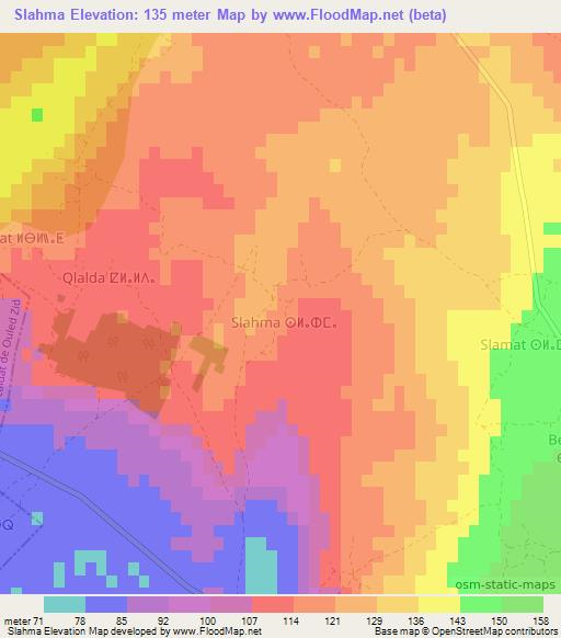 Slahma,Morocco Elevation Map