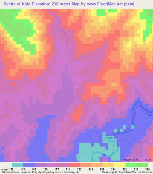 Skhira el Knia,Morocco Elevation Map