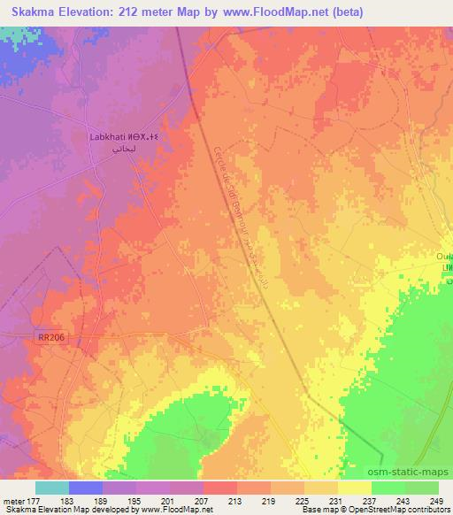 Skakma,Morocco Elevation Map