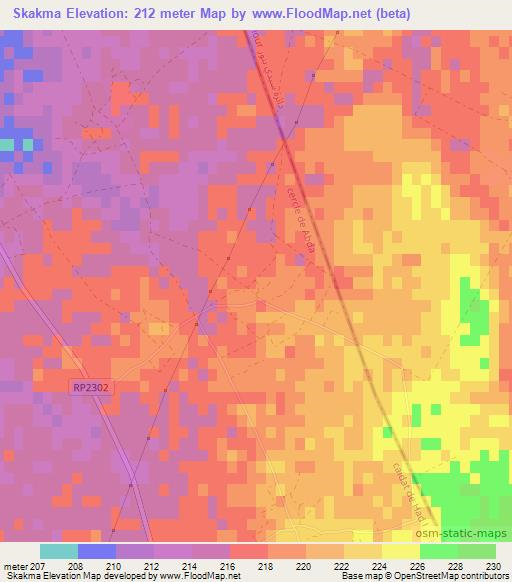 Skakma,Morocco Elevation Map