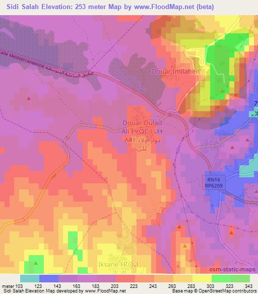 Sidi Salah,Morocco Elevation Map
