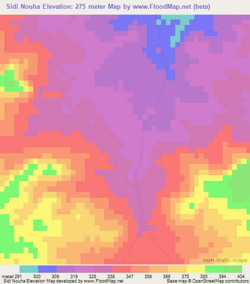 Sidi Nouha,Morocco Elevation Map