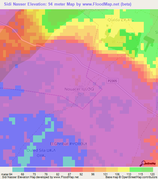 Sidi Nasser,Morocco Elevation Map
