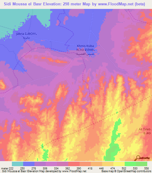 Sidi Moussa el Basr,Morocco Elevation Map