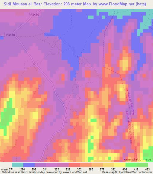 Sidi Moussa el Basr,Morocco Elevation Map