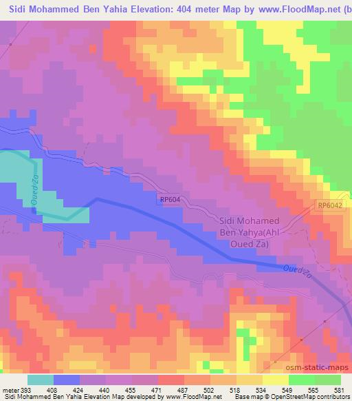 Sidi Mohammed Ben Yahia,Morocco Elevation Map