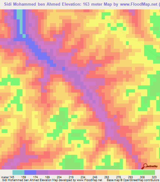 Sidi Mohammed ben Ahmed,Morocco Elevation Map