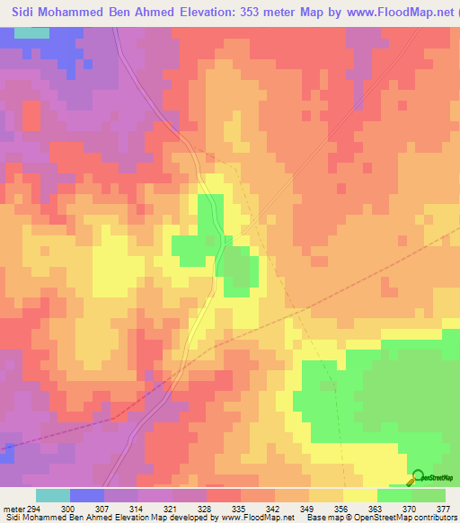 Sidi Mohammed Ben Ahmed,Morocco Elevation Map