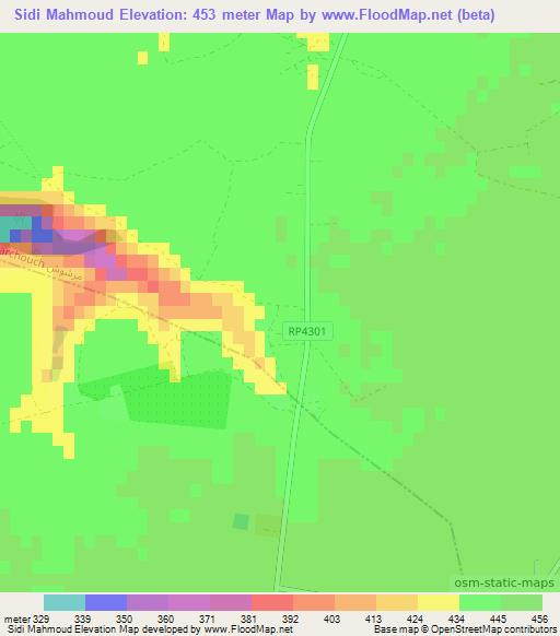 Sidi Mahmoud,Morocco Elevation Map