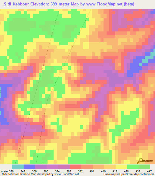 Sidi Kebbour,Morocco Elevation Map