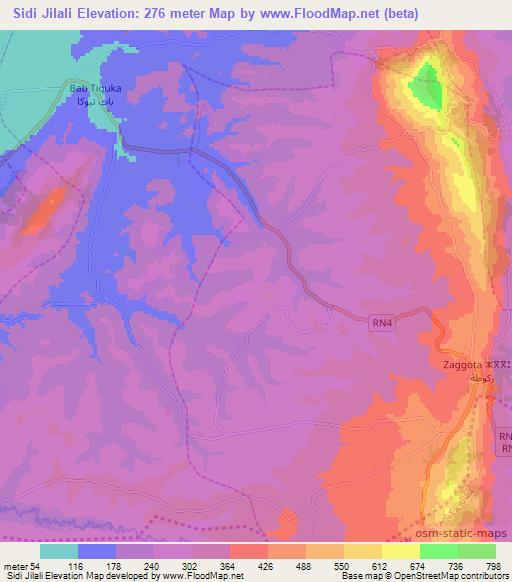 Sidi Jilali,Morocco Elevation Map