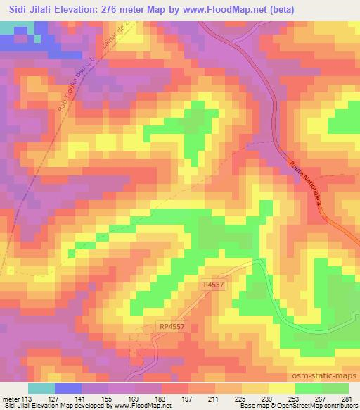 Sidi Jilali,Morocco Elevation Map