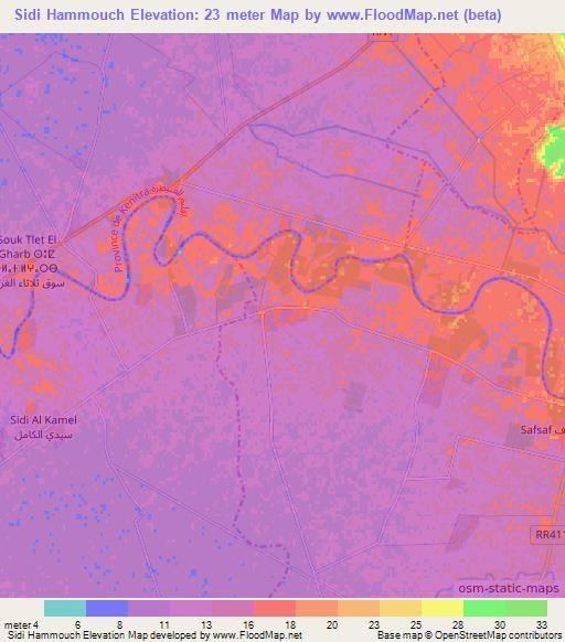 Sidi Hammouch,Morocco Elevation Map