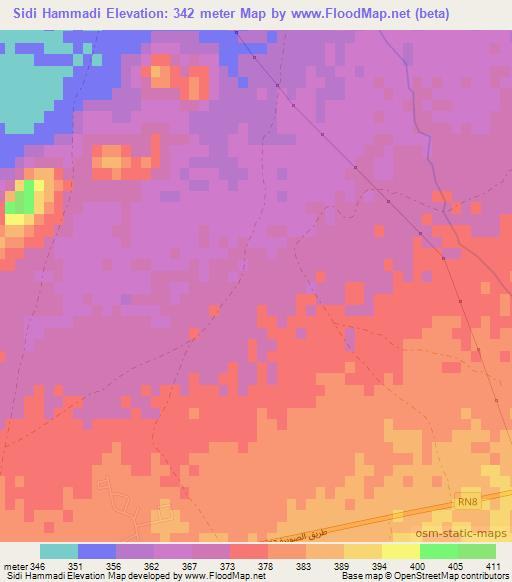 Sidi Hammadi,Morocco Elevation Map