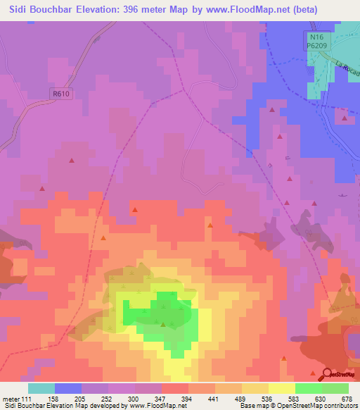 Sidi Bouchbar,Morocco Elevation Map