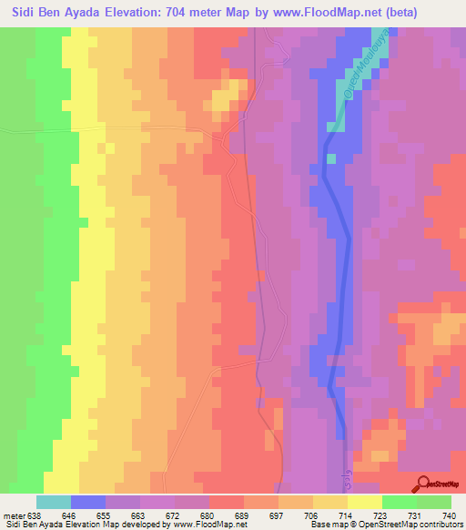 Sidi Ben Ayada,Morocco Elevation Map