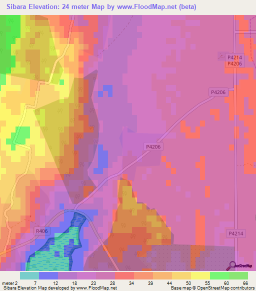 Sibara,Morocco Elevation Map