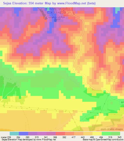 Sejaa,Morocco Elevation Map