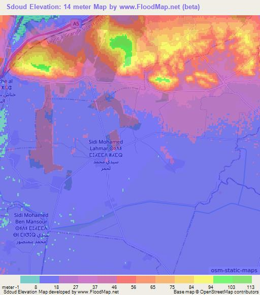 Sdoud,Morocco Elevation Map