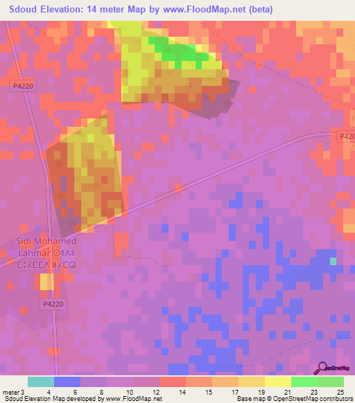 Sdoud,Morocco Elevation Map