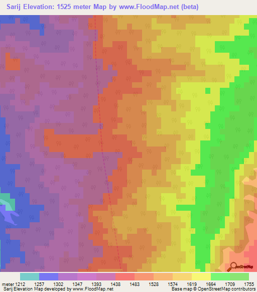 Sarij,Morocco Elevation Map