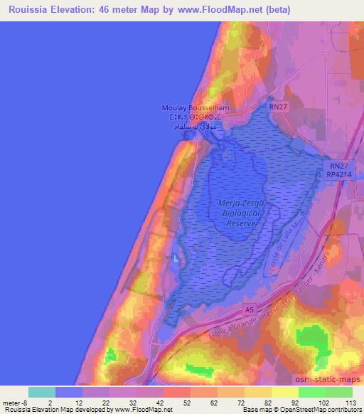 Rouissia,Morocco Elevation Map