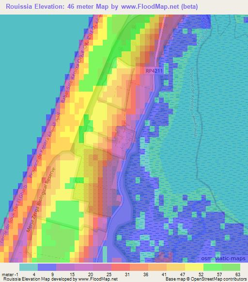 Rouissia,Morocco Elevation Map