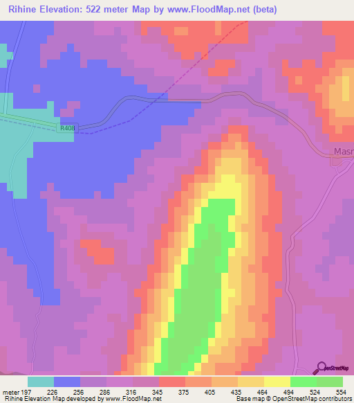 Rihine,Morocco Elevation Map