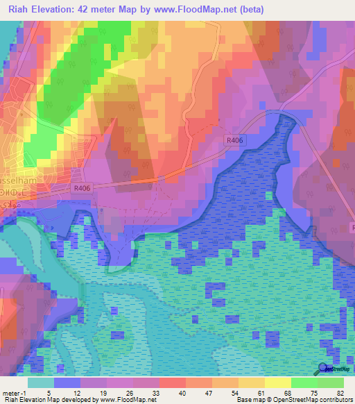 Riah,Morocco Elevation Map