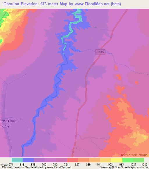 Ghouirat,Morocco Elevation Map