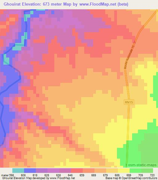 Ghouirat,Morocco Elevation Map