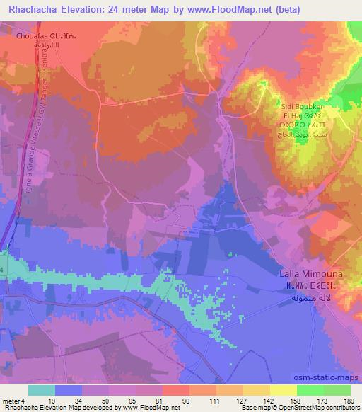 Rhachacha,Morocco Elevation Map