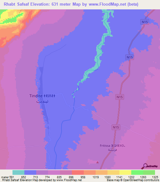 Rhabt Safsaf,Morocco Elevation Map