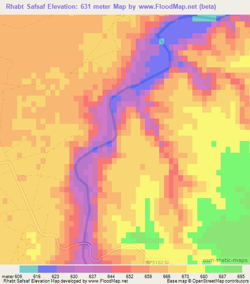 Rhabt Safsaf,Morocco Elevation Map