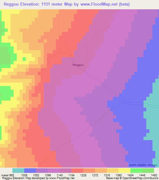 Reggou,Morocco Elevation Map