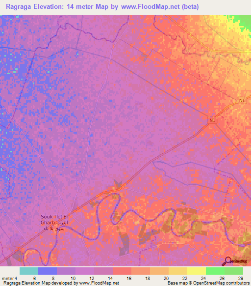 Ragraga,Morocco Elevation Map