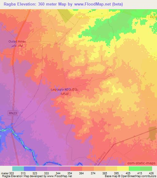 Ragba,Morocco Elevation Map