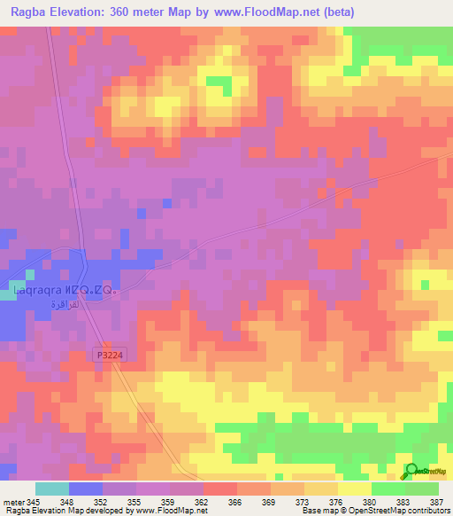 Ragba,Morocco Elevation Map